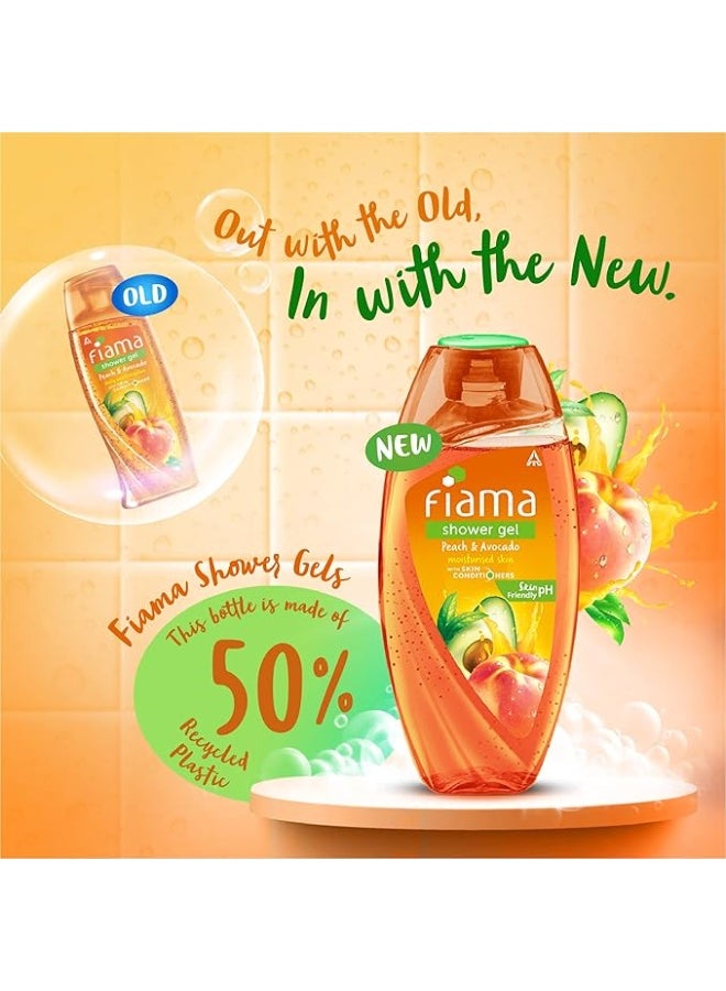 Fiama Shower Gel - Peach & Avocado, for Moisturised skin, with skin conditioners, 250 ml - Image 2